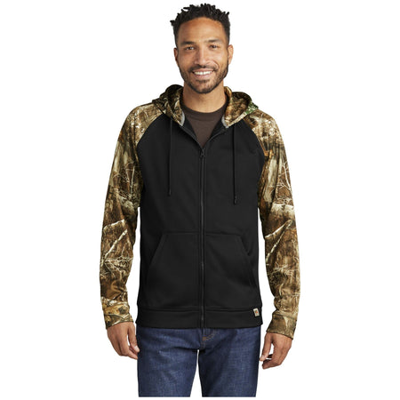 Russell Outdoors ™ Realtree ® Performance Colorblock Full-Zip Hoodie RU452 - Russell Outdoors RU452 Sweatshirts/Fleece Russell Outdoors Black/ Realtree Edge XS