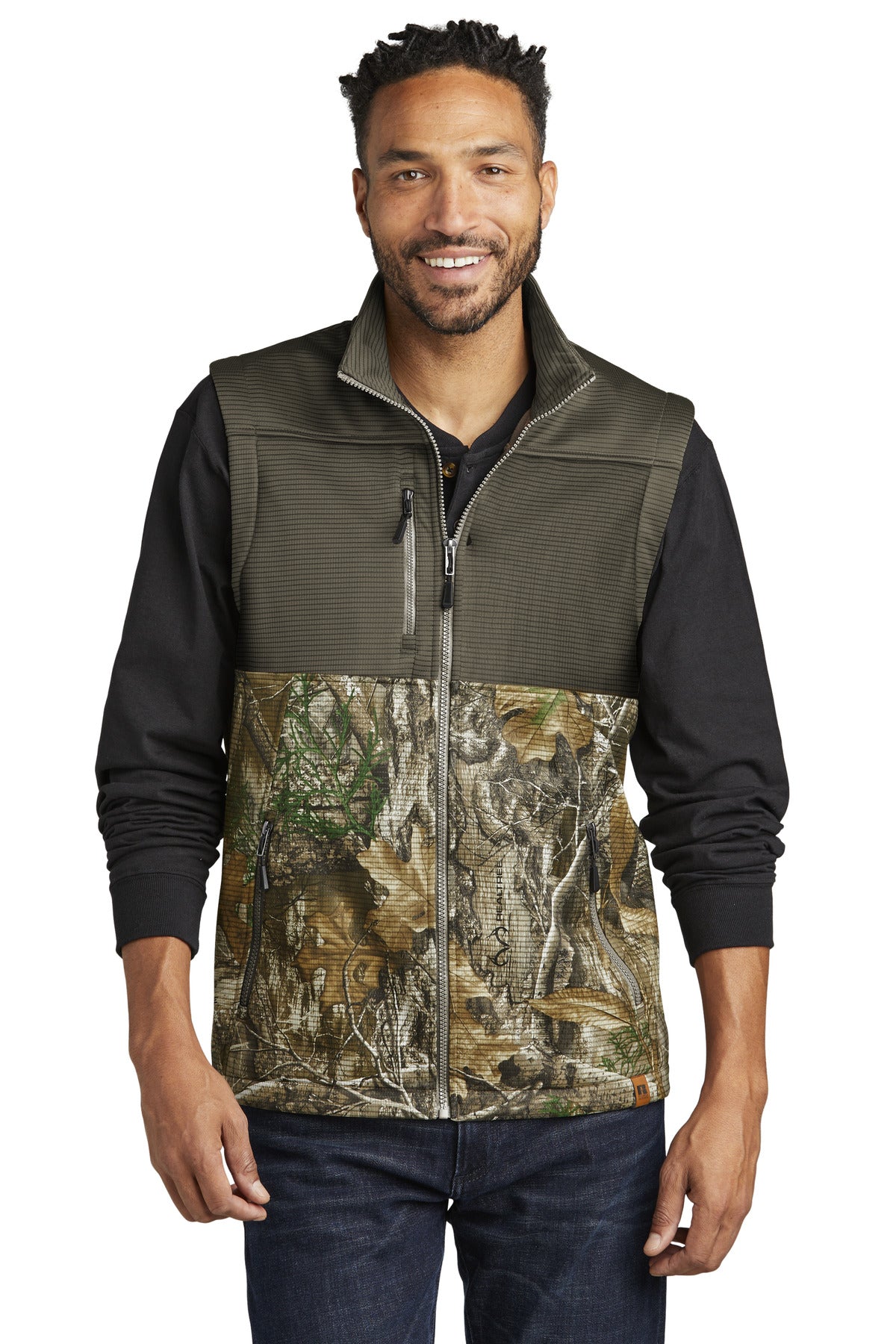 Russell Outdoors ™ Realtree ® Atlas Colorblock Soft Shell Vest RU604 - Russell Outdoors RU604 Outerwear Russell Outdoors Cargo Brown/ Realtree Edge XS