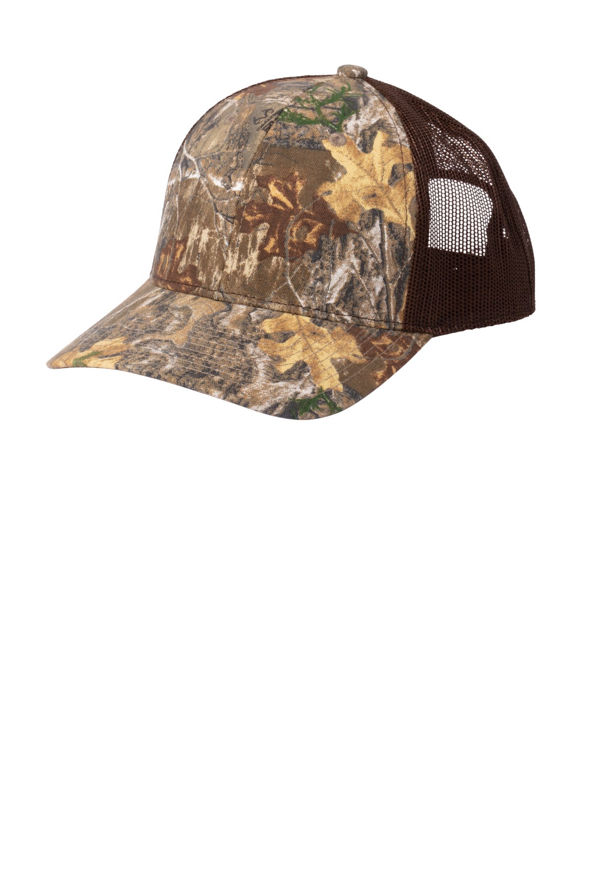 Russell Outdoors ™ Camo Snapback Trucker Cap RU900 - Russell Outdoors RU900 Caps Russell Outdoors Realtree Edge/ Brown OSFA