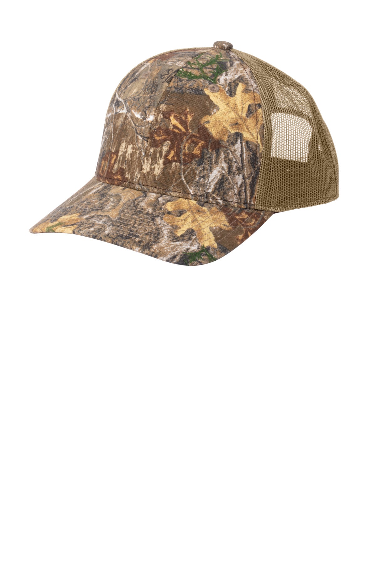 Russell Outdoors ™ Camo Snapback Trucker Cap RU900 - Russell Outdoors RU900 Caps Russell Outdoors Realtree Edge/ Coyote Brown OSFA