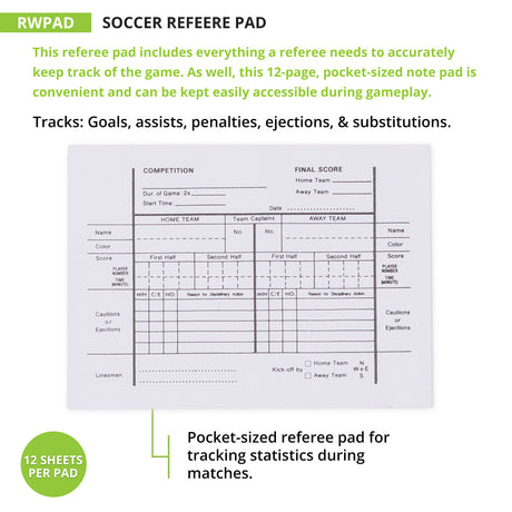 Champion Sports SOCCER REFEREE PAD