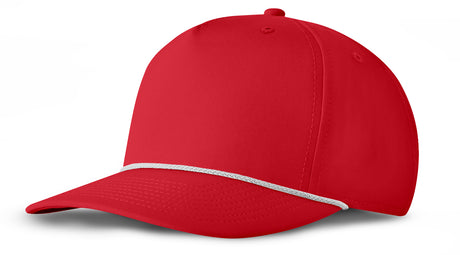 J7256 Clubhouse Performance Rope Cap - Red with White Rope (Front)