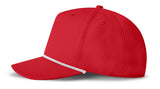 J7256 Clubhouse Performance Rope Cap - Red with White Rope (Side)