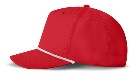J7256 Clubhouse Performance Rope Cap - Red with White Rope (Side)