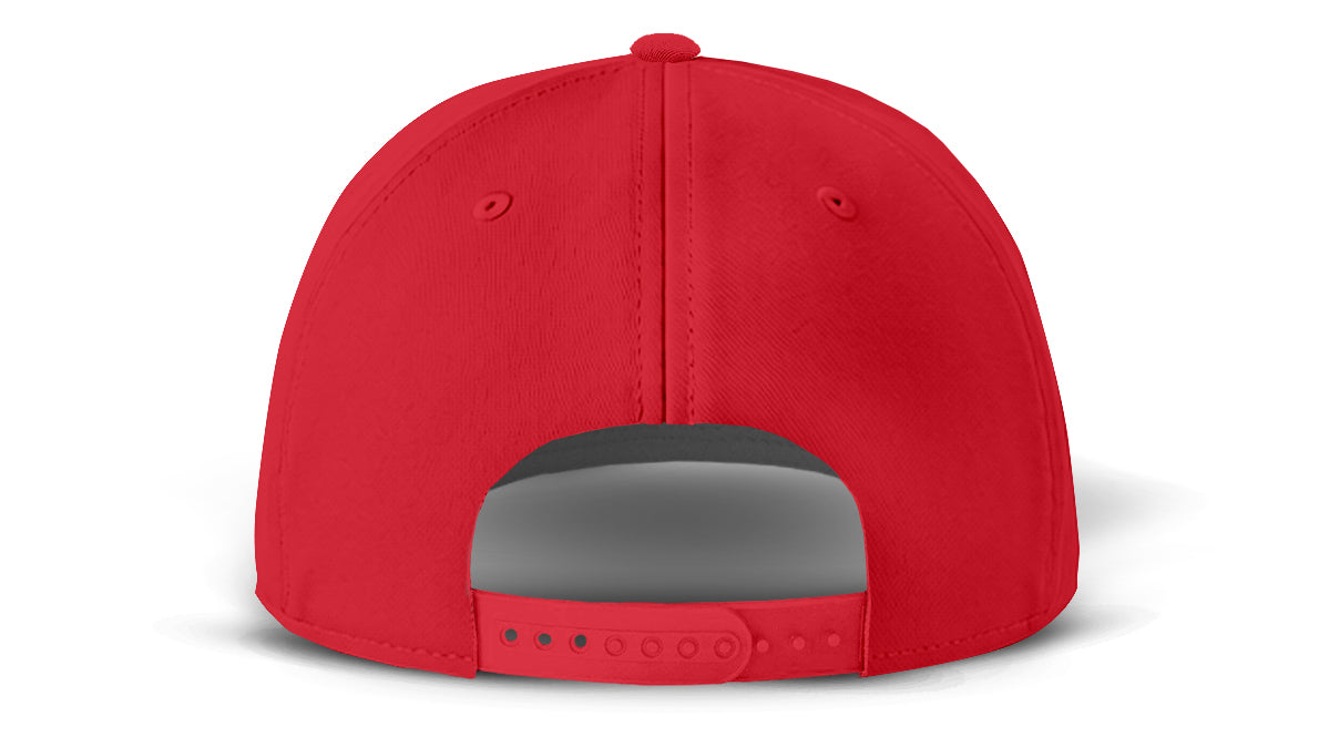 J7256 Clubhouse Performance Rope Cap - Red with White Rope (Back)