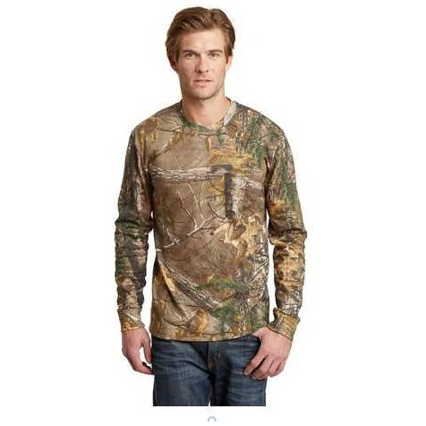 Realtree Long Sleeve Explorer 100% Cotton Camo T-Shirt with Pocket Joe's USA Mens Apparel