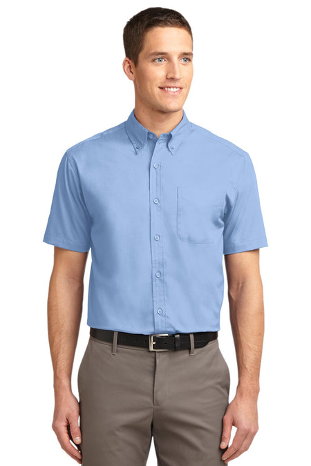 Port Authority ® Short Sleeve Easy Care Shirt. S508 - Light Blue/ Light Stone Woven Shirts Port Authority Light Blue/ Light Stone XS