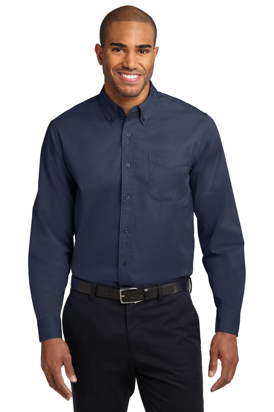 Port Authority ®  Long Sleeve Easy Care Shirt S608 - Navy/ Light Stone - Port Authority S608