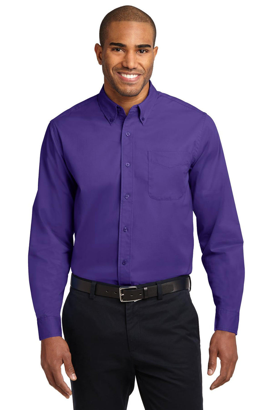 Port Authority ®  Long Sleeve Easy Care Shirt S608 - Purple/ Light Stone - Port Authority S608