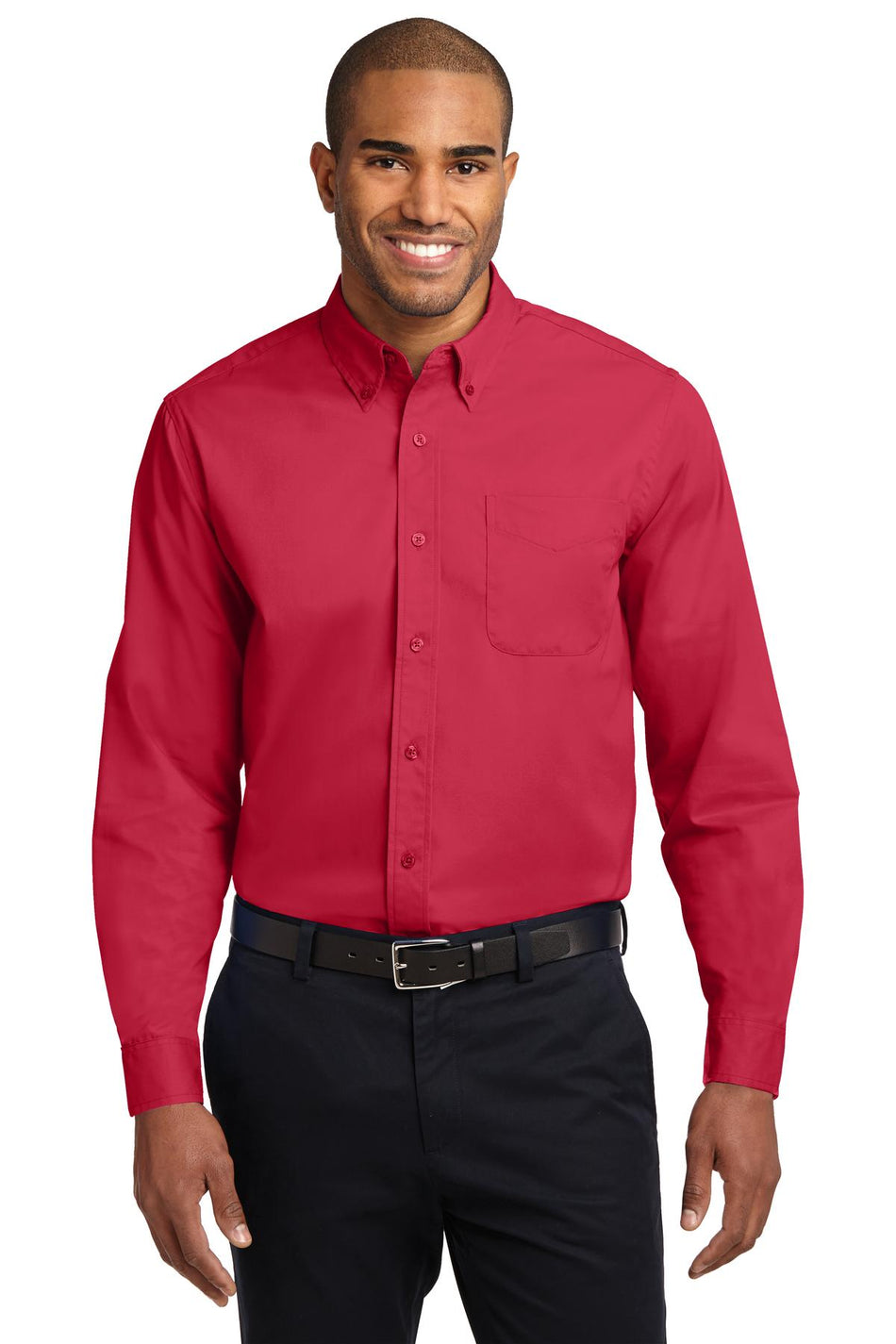 Port Authority ®  Long Sleeve Easy Care Shirt S608 - Red/ Light Stone - Port Authority S608