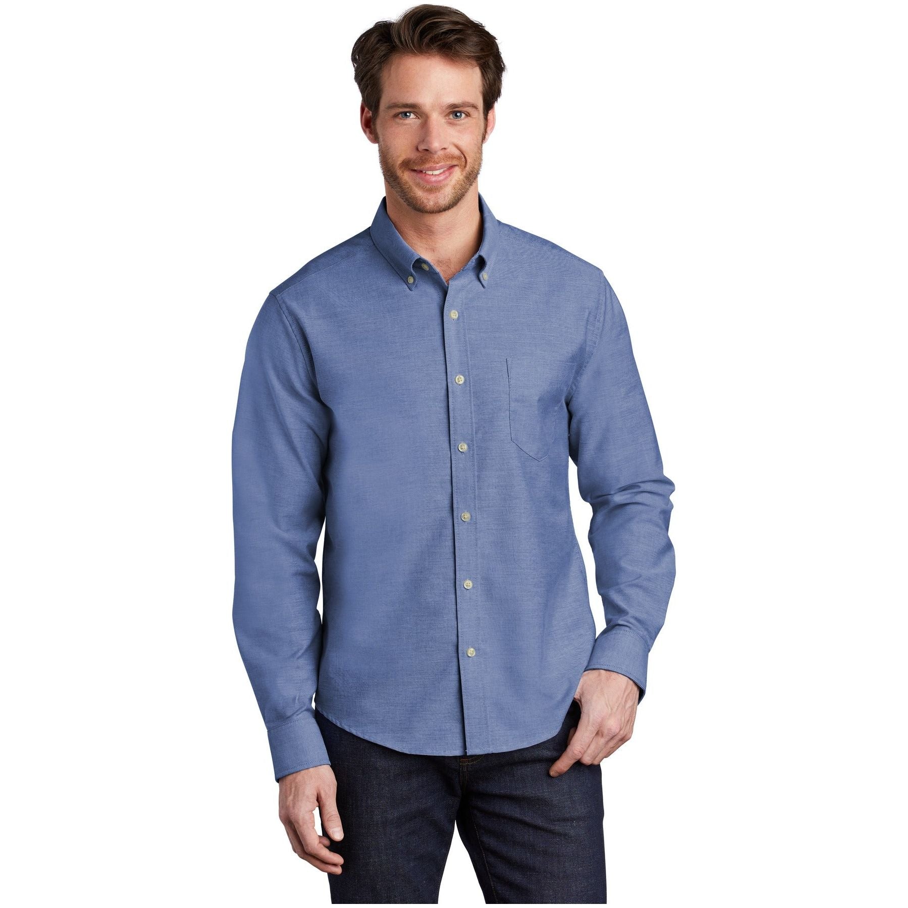 Port Authority ® Untucked Fit SuperPro ™ Oxford S651 - Port Authority S651 Woven Shirts Port Authority Navy XS