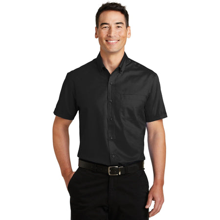 Port Authority ® Short Sleeve SuperPro ™ Twill Shirt. S664 - Port Authority S664 Woven Shirts Port Authority Black XS