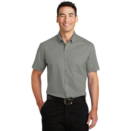 Port Authority ® Short Sleeve SuperPro ™ Twill Shirt. S664 - Port Authority S664 Woven Shirts Port Authority Monument Grey XS