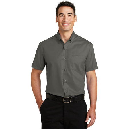 Port Authority ® Short Sleeve SuperPro ™ Twill Shirt. S664 - Port Authority S664 Woven Shirts Port Authority Sterling Grey XS