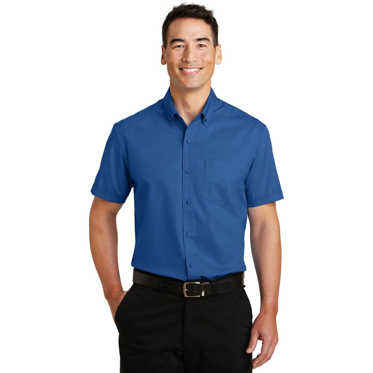 Port Authority ® Short Sleeve SuperPro ™ Twill Shirt. S664 - Port Authority S664 Woven Shirts Port Authority True Blue XS