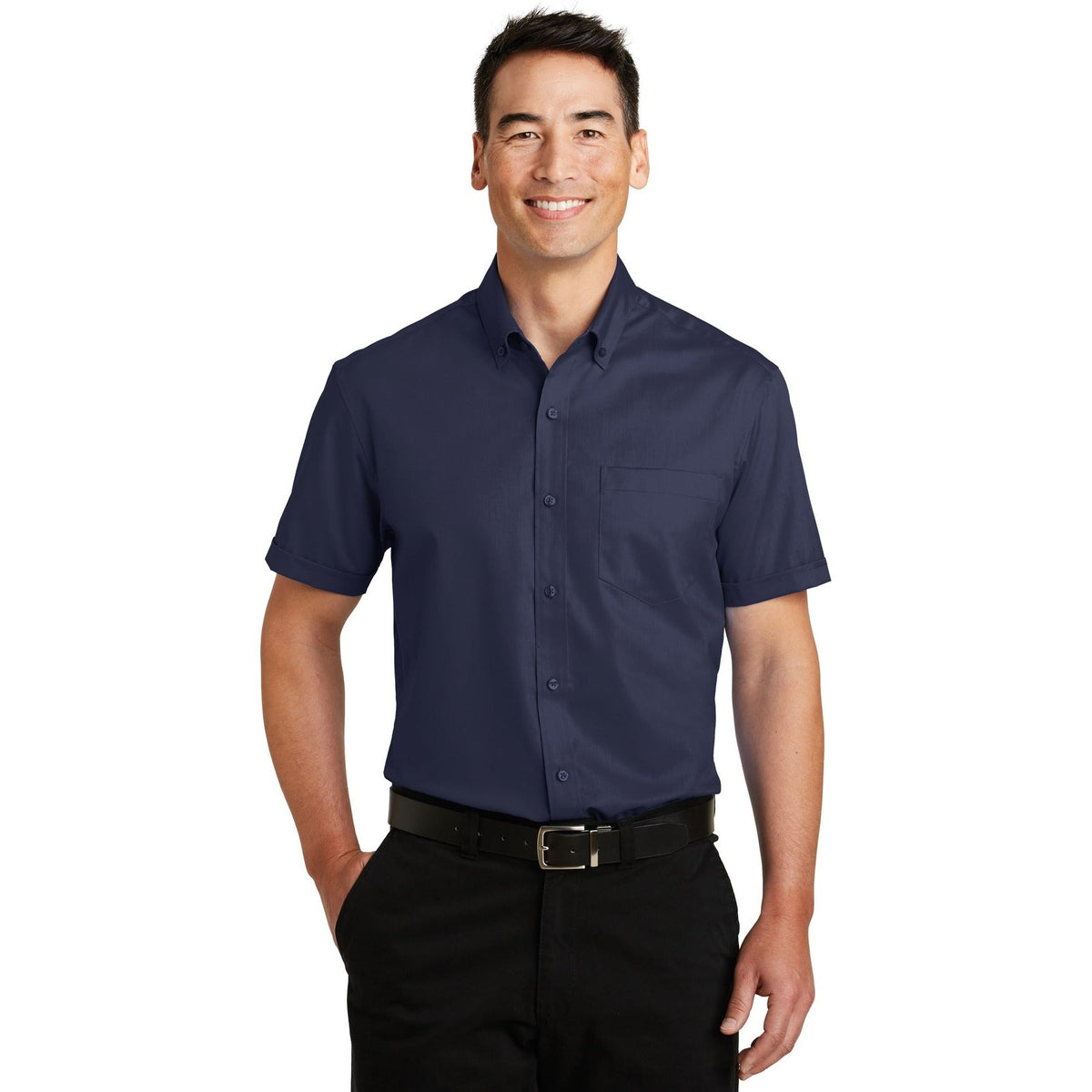 Port Authority ® Short Sleeve SuperPro ™ Twill Shirt. S664 - Port Authority S664 Woven Shirts Port Authority True Navy XS