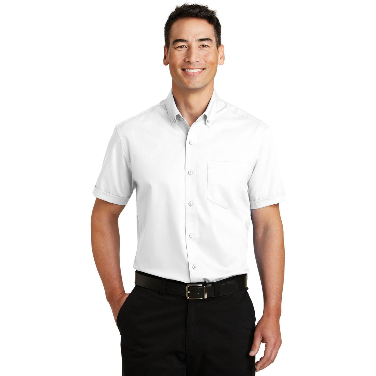 Port Authority ® Short Sleeve SuperPro ™ Twill Shirt. S664 - Port Authority S664 Woven Shirts Port Authority White XS