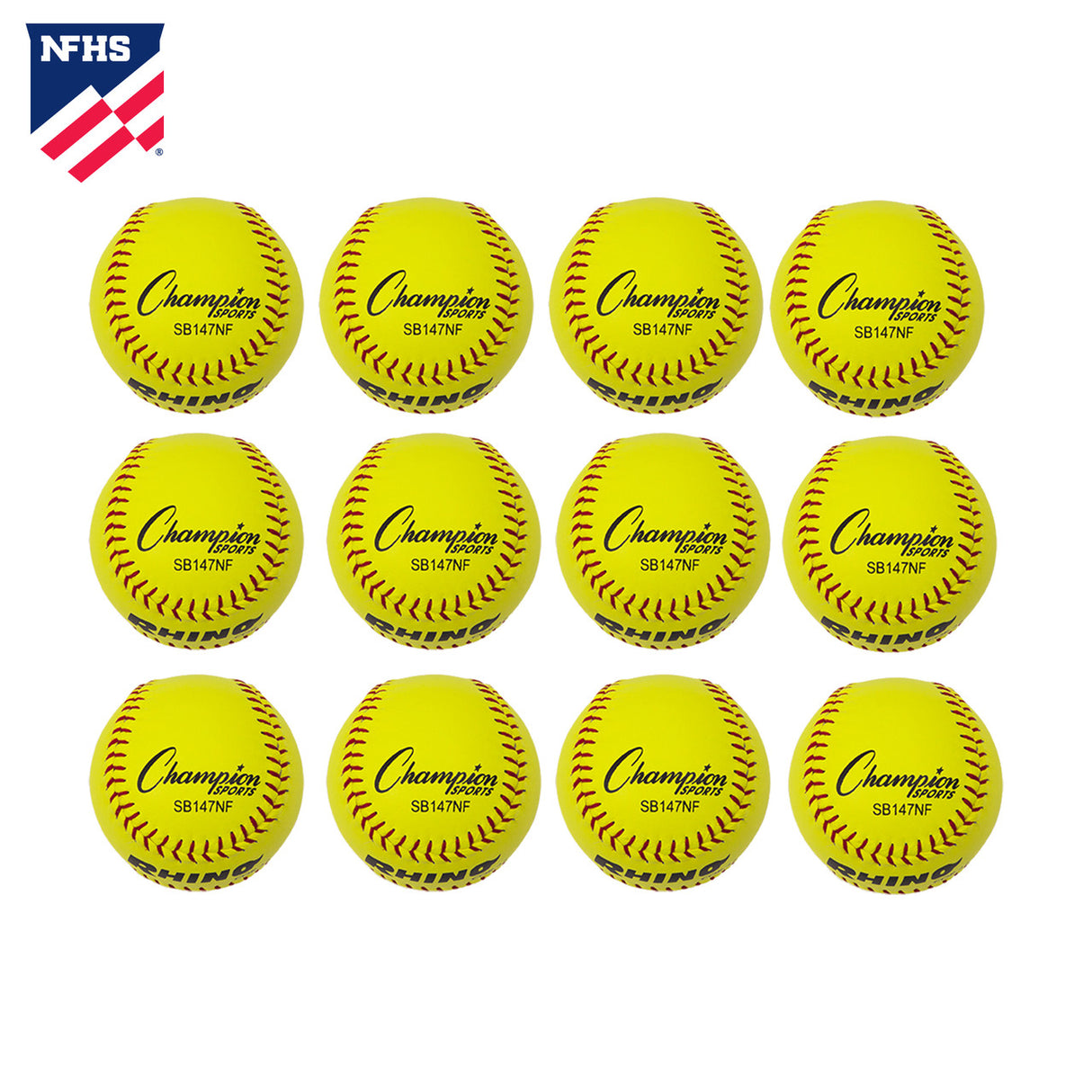Champion Sports 11" LEATHER POLY CORE SOFTBALL, NFHS APPROVED