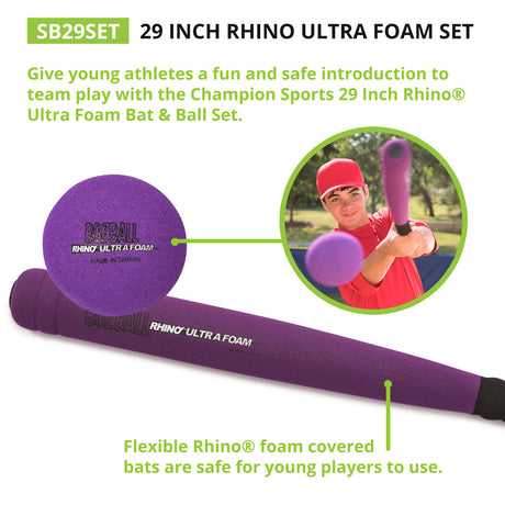 RHINO ULTRA FOAM BAT AND BALL SET
