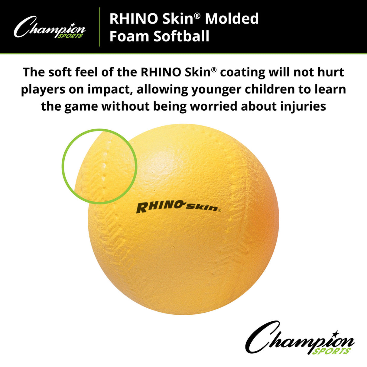RHINO Skin RHINO SKIN MOLDED FOAM BALL 9" D BASEBALL