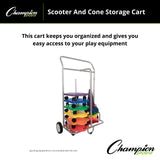 Champion Sports SCOOTER AND CONE STORAGE CART