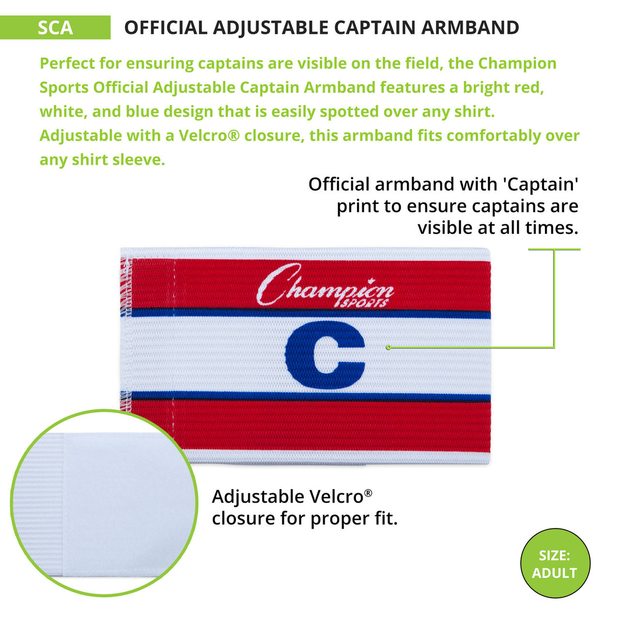 Champion Sports ADJUSTABLE OFFICIAL CAPTAIN ARMBAND