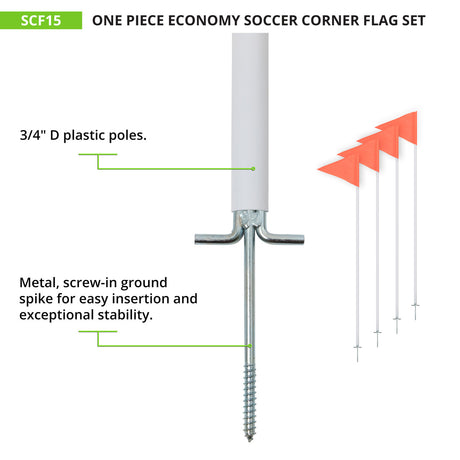 Champion Sports ONE-PIECE ECONOMY SOCCER CORNER FLAGS