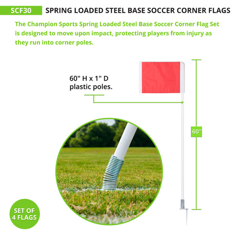 Champion Sports SPRING LOADED CORNER FLAGS
