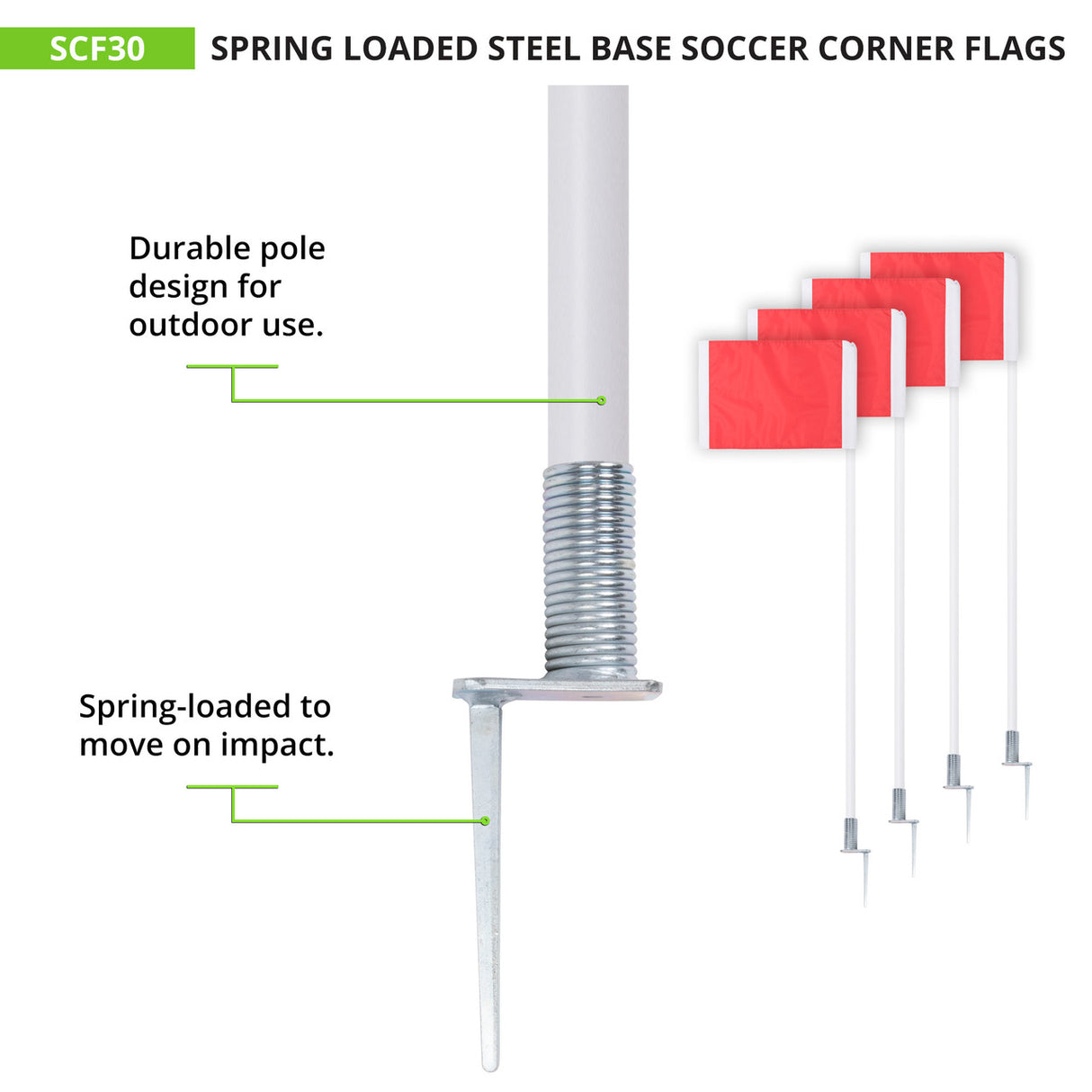 Champion Sports SPRING LOADED CORNER FLAGS