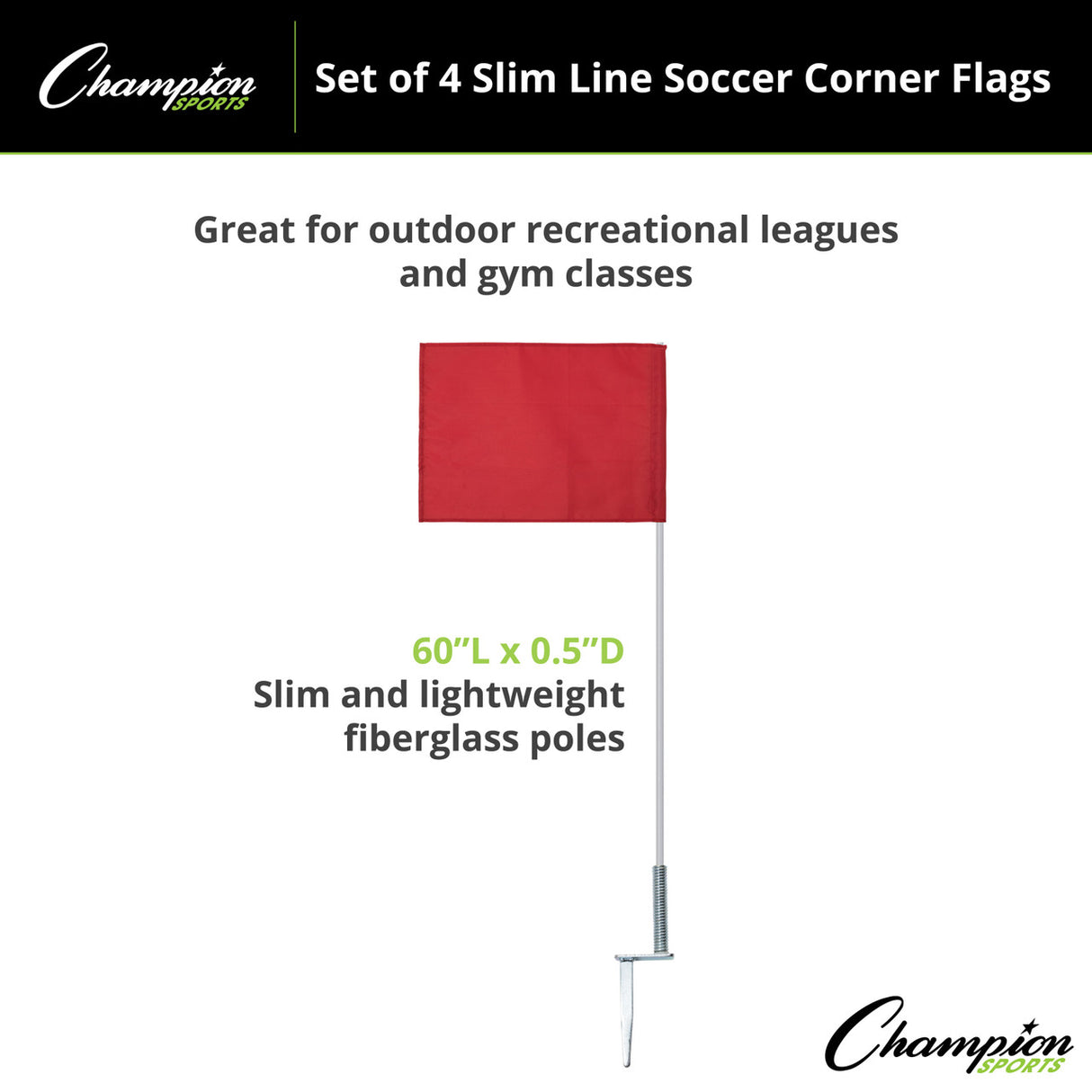 Champion Sports SLIM LINE SOCCER CORNER FLAGS