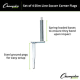 Champion Sports SLIM LINE SOCCER CORNER FLAGS