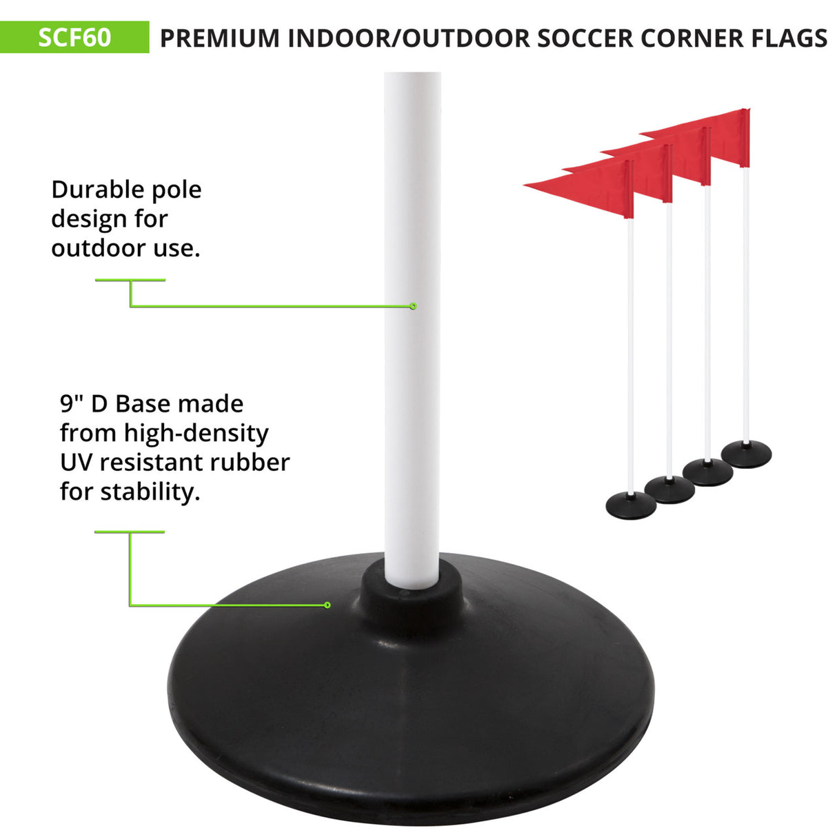 Champion Sports PREMIUM SOCCER CORNER FLAGS