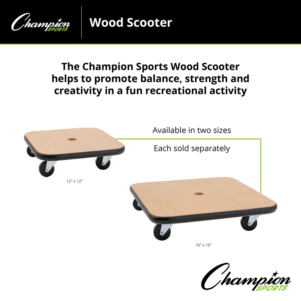 Champion Sports WOOD SCOOTER 12"