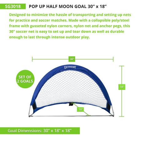 Champion Sports SG3018 Extreme Soccer Portable Pop-Up Goals 2.5' X 1.5'