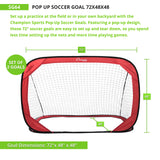 Champion Sports POP-UP SOCCER GOAL, 6' X 4'
