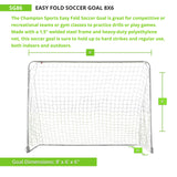 Champion Sports EASY FOLD SOCCER GOAL, 8' X 6'