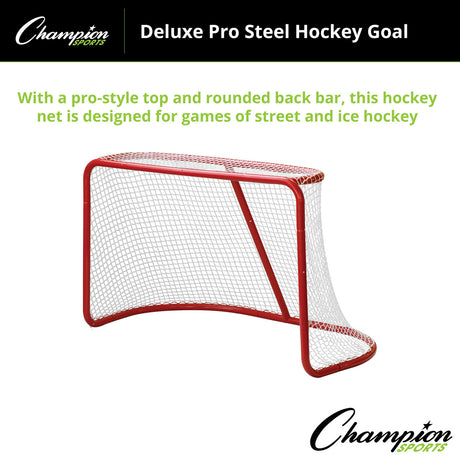 Champion Sports DELUXE PRO STEEL HOCKEY GOAL