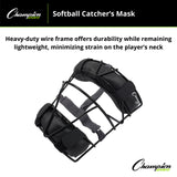 Champion Sports SOFTBALL CATCHER'S MASK