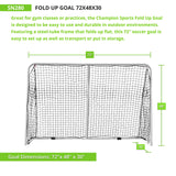 Champion Sports EASY FOLD SOCCER GOAL, 6' X 4'