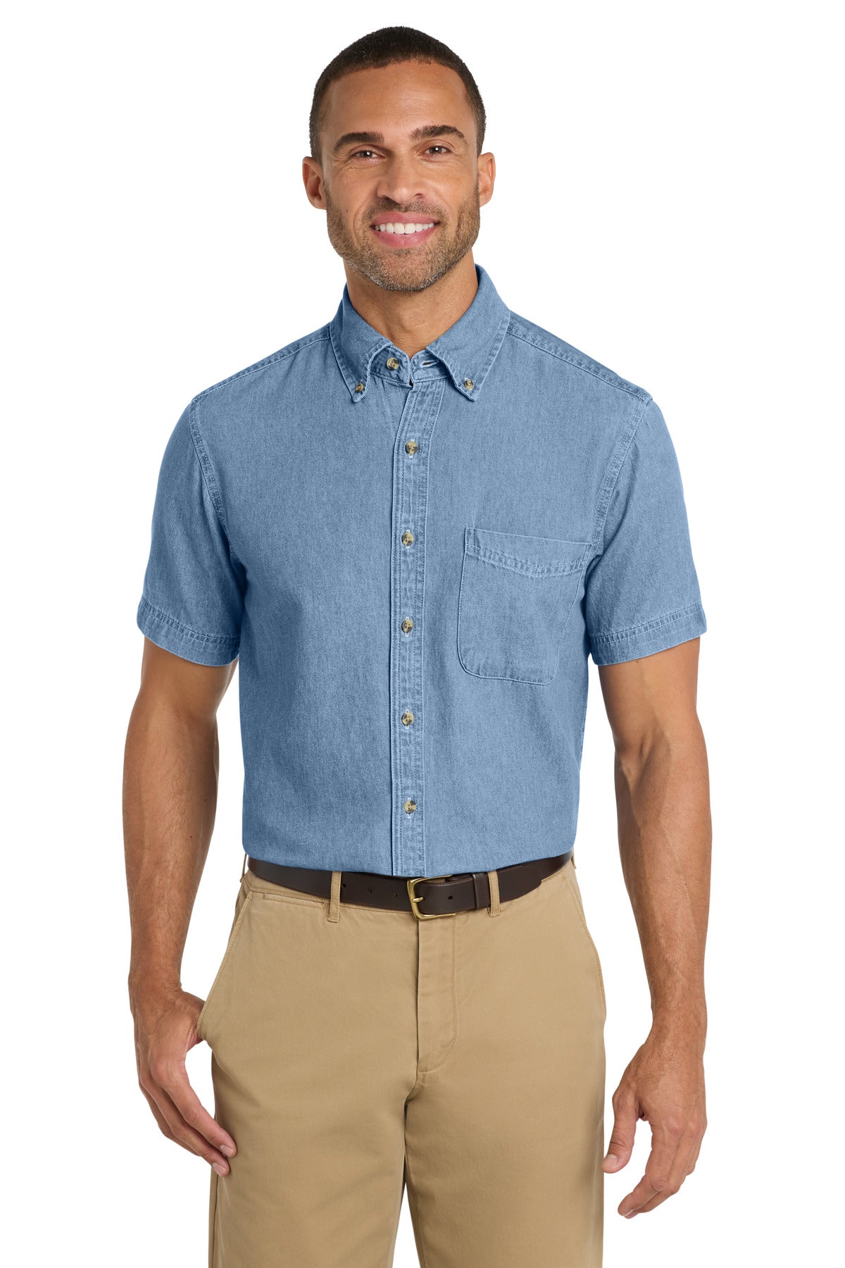 Port & Company SP11 Short Sleeve Value Denim Shirt | Port & Co SP11
