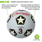 Champion Sports RUBBER COVER SOCCER BALL SIZE 3