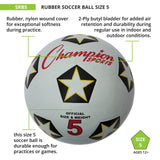 Champion Sports RUBBER COVER SOCCER BALL SIZE 3