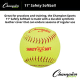 Champion Sports SAFETY SOFTBALLS 11"