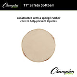 Champion Sports SAFETY SOFTBALLS 11"