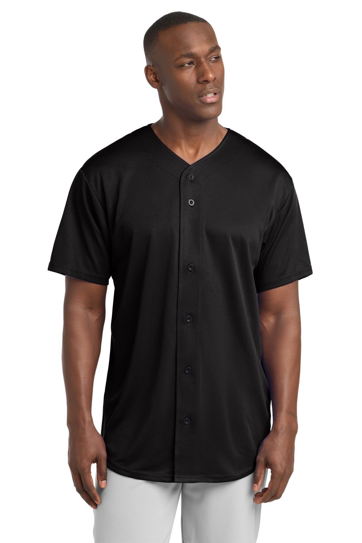Sport-Tek ®  PosiCharge ®  Tough Mesh Full-Button Jersey. ST220 - Sport-Tek ST220