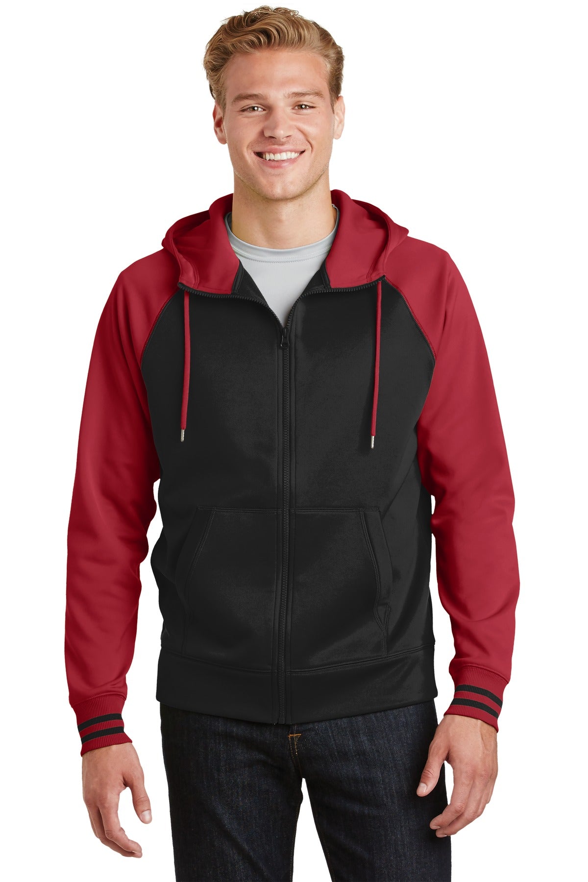 Sport-Tek ®  Sport-Wick ®  Varsity Fleece Full-Zip Hooded Jacket. ST236 - Sport-Tek ST236