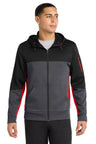Sport-Tek ST245 Tech Fleece Colorblock Full-Zip Hooded Jacket