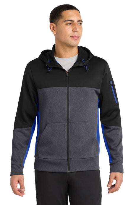 Sport-Tek ST245 Tech Fleece Colorblock Full-Zip Hooded Jacket