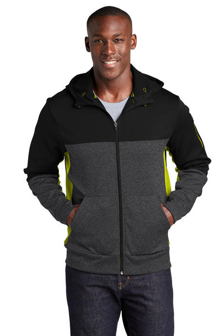 Sport-Tek ®  Tech Fleece Colorblock Full-Zip Hooded Jacket. ST245 - Sport-Tek ST245