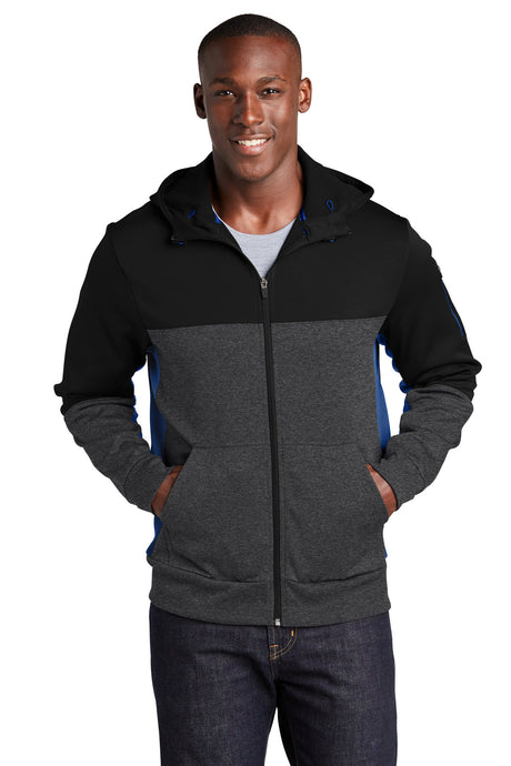Sport-Tek ®  Tech Fleece Colorblock Full-Zip Hooded Jacket. ST245 - Sport-Tek ST245